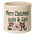 Personalized Christmas Poinsettia Stoneware 2 Gallon Crock