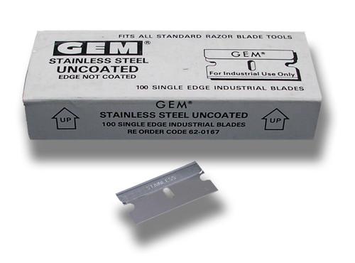 1" Razor Blades - GEM Stainless Steel - 100 Pk