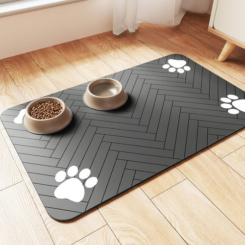 Pet Feeding Mat-Absorbent Pet Placemat for Food and Water Bowl, with Waterproof Rubber Backing, Quick Dry Water Mat for Dog Cat Pet Feeding Mat-Absorbent Pet Placemat for Food and Water Bowl, with Waterproof Rubber Backing, Quick Dry Water Mat for Dog Cat
