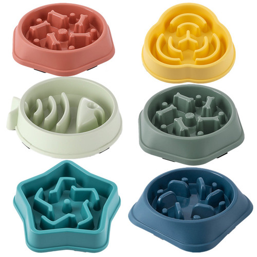 Pet Cat Dog Slow Food Bowl Fat Help Healthy Round Anti-choking Thickened And Non-slip Multiple Colors Shapes Pet Cat Dog Slow Food Bowl Fat Help Healthy Round Anti-choking Thickened And Non-slip Multiple Colors Shapes