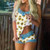 Women's Viral Satin & Print Matching Set: Sultry Strappy Camisole & Hot Pants – Euro-Inspired Day-to-Night Seduction