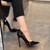 High Heels Women's Slim Heels New Stunning and Sexy Wedding Shoes Black Patent Pointed Single Shoes High Heels