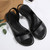 Round-toe flat sandals, solid color, simple and versatile summer walking shoes