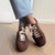 Meotina Women Genuine Leather Sneakers Round Toe Flats Sheepskin Lace-up Concise Ladies Fashion Casual Shoes Spring Autumn Brown Meotina Women Genuine Leather Sneakers Round Toe Flats Sheepskin Lace-up Concise Ladies Fashion Casual Shoes Spring Autumn Brown