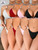 4 Sets Of Women's Sexy Bra Set, Gathered Breathable Front Buckle Bra & Low Waist Thong, Shiny Silvery Ribbon, Love Button, Solid Color Comfortable And Soft Fabrics, Romantic Party Fashion Wearing 4 Sets Of Women's Sexy Bra Set, Gathered Breathable Front Buckle Bra & Low Waist Thong, Shiny Silvery Ribbon, Love Button, Solid Color Comfortable And Soft Fabrics, Romantic Party Fashion Wearing