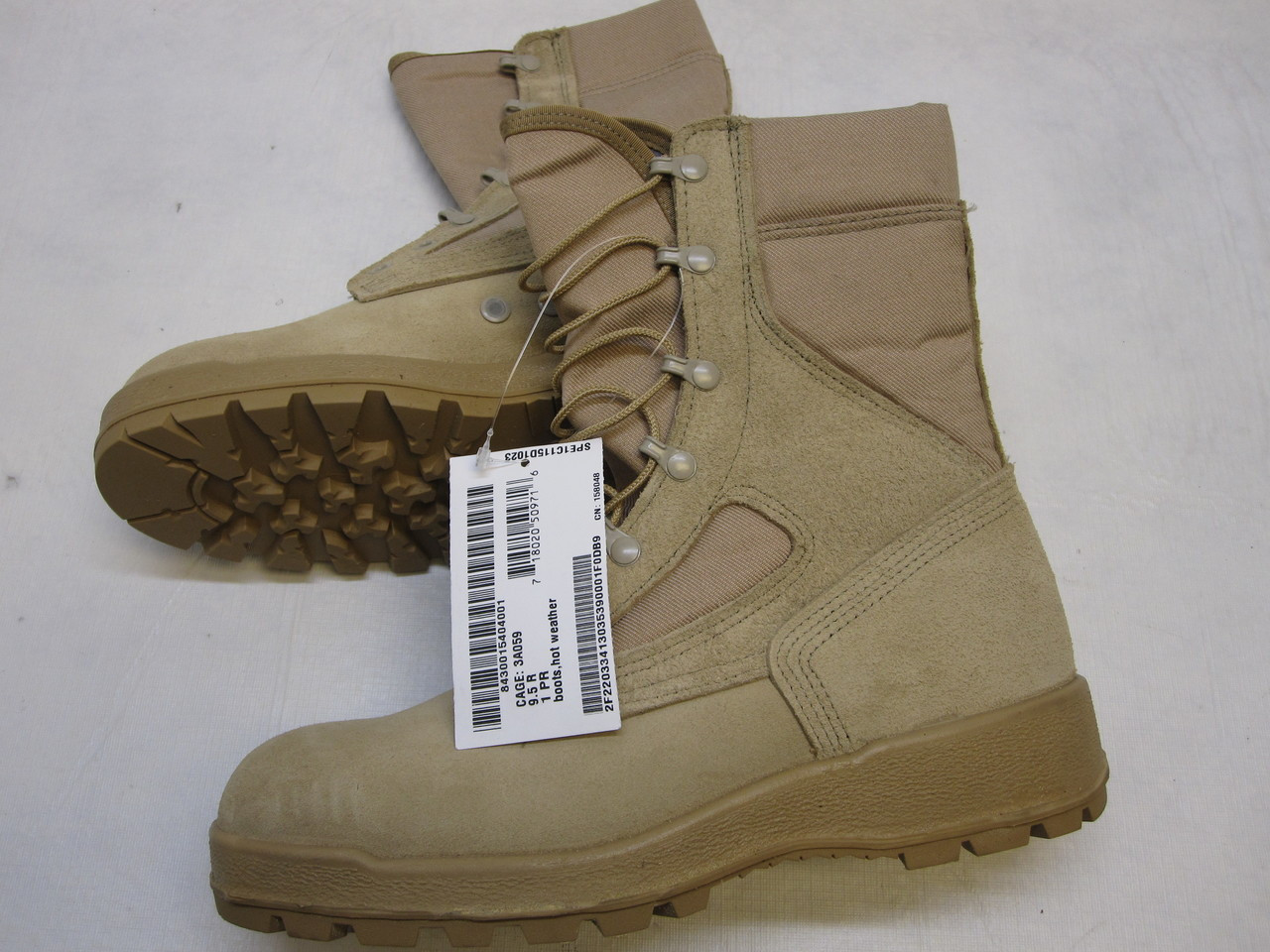 McRAE DESERT TAN ARMY COMBAT BOOTS HOT WEATHER VIBRAM SOLES 9.5 R ...