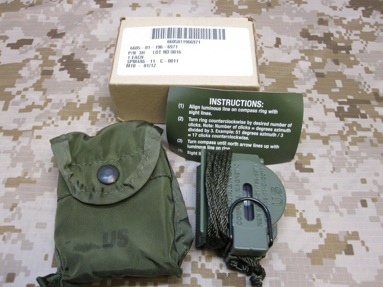2019 CAMMENGA 3H TRITIUM MILITARY MARCHING LENSATIC COMPASS MODEL