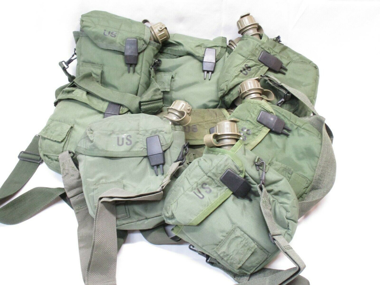 USGI 2 QUART CANTEEN w. POUCH OD GREEN ALICE CLIPS MILITARY WATER CARRIER