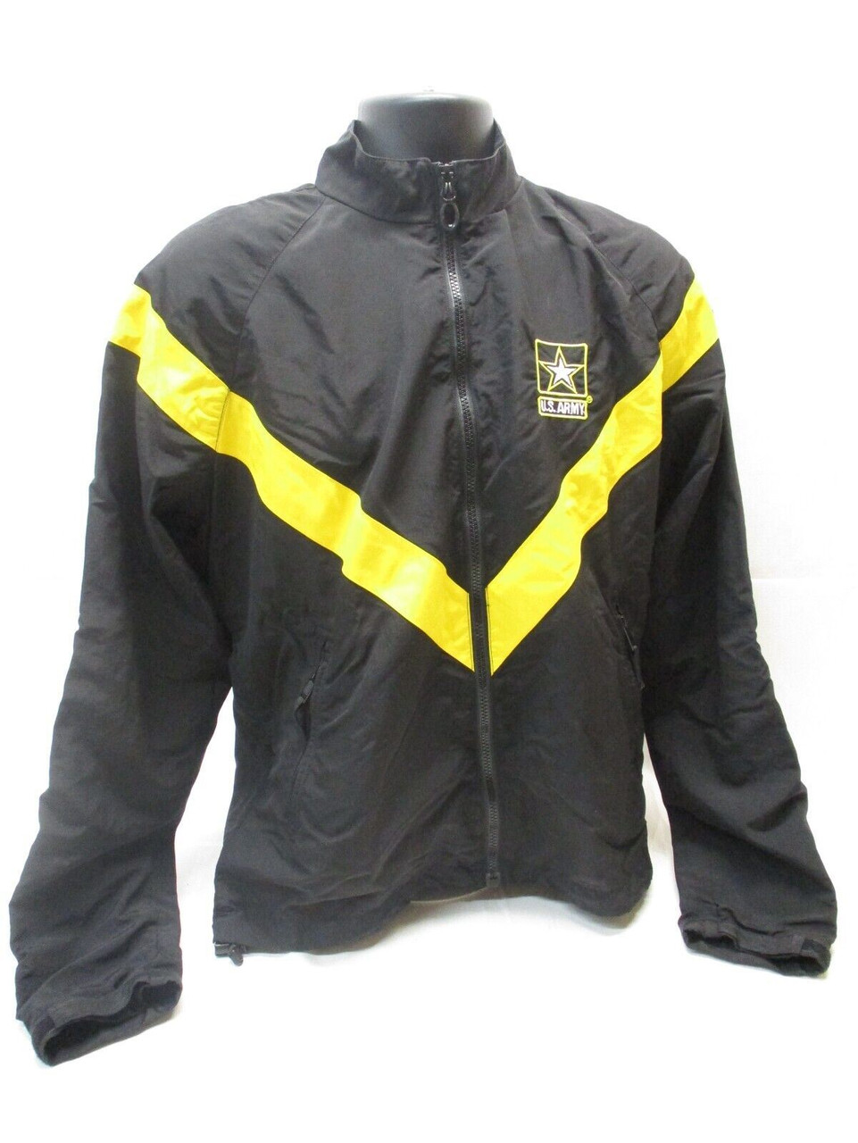 US ARMY WINTER PT JACKET BLACK GOLD/YELLOW TRIM PTs TOP WINDBREAKER UNIFORM  COAT