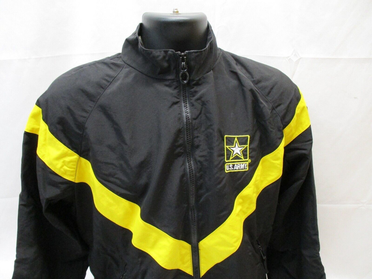 US ARMY WINTER PT JACKET BLACK GOLD/YELLOW TRIM PTs TOP WINDBREAKER UNIFORM  COAT