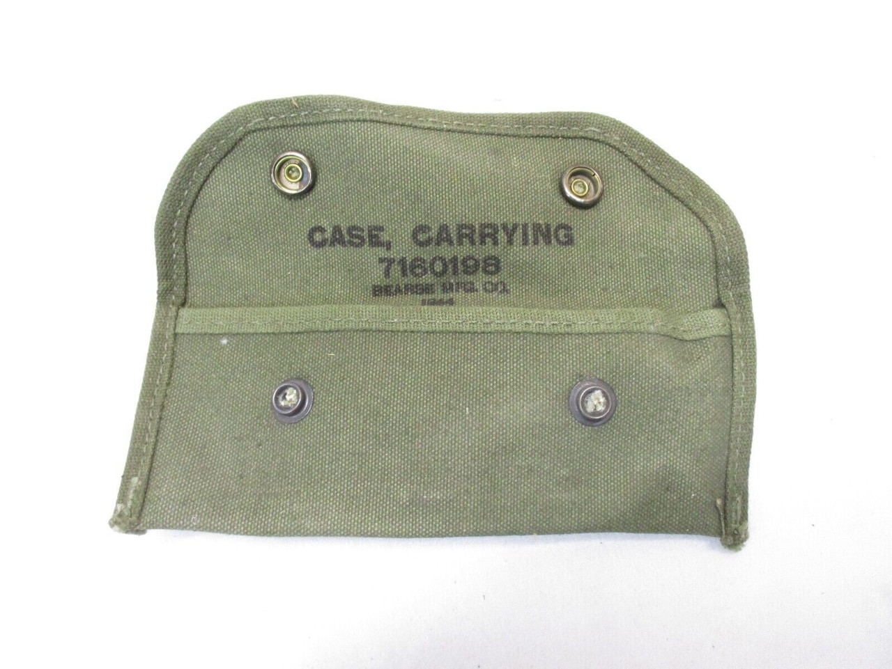 第二次大戦中　実物　U.S. 1944年製 3ポケットポーチ 1944 WWII PISTOL BELT POUCH CANVAS CARRYING CASE 7160198 OLIVE