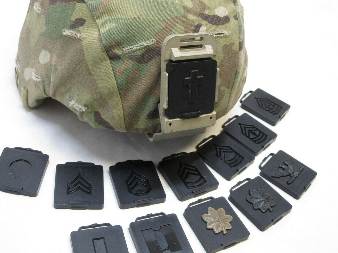 US ARMY NVG BASE PLATE RANK INSIGNIA HELMET RANKS FITS IN NIGHT VISION BRACKET