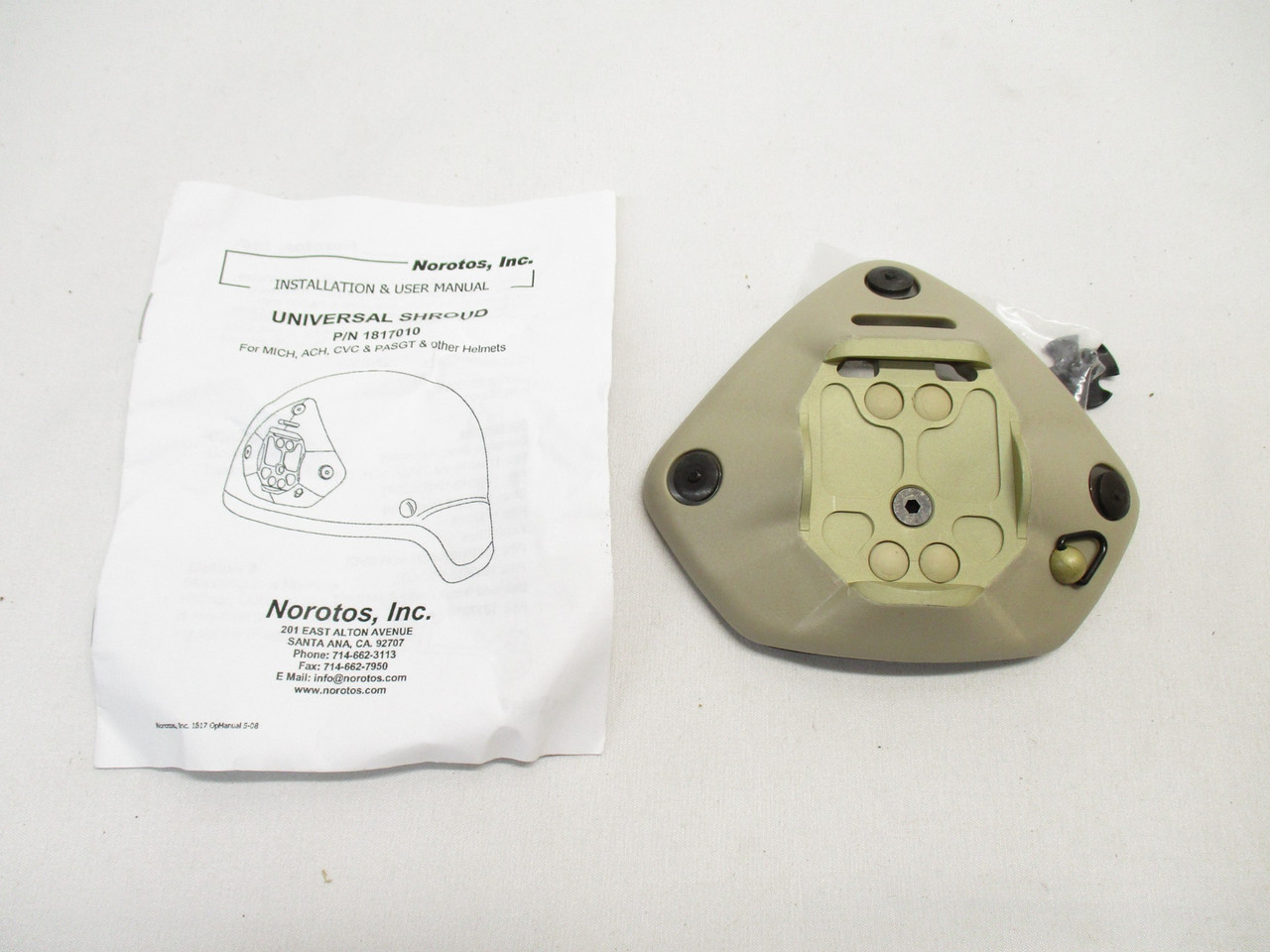 uno3t.111 NOROTOS 1 OR 3 HOLE SHROUD NVG MOUNT TACTICAL HELMET BASE PLATE