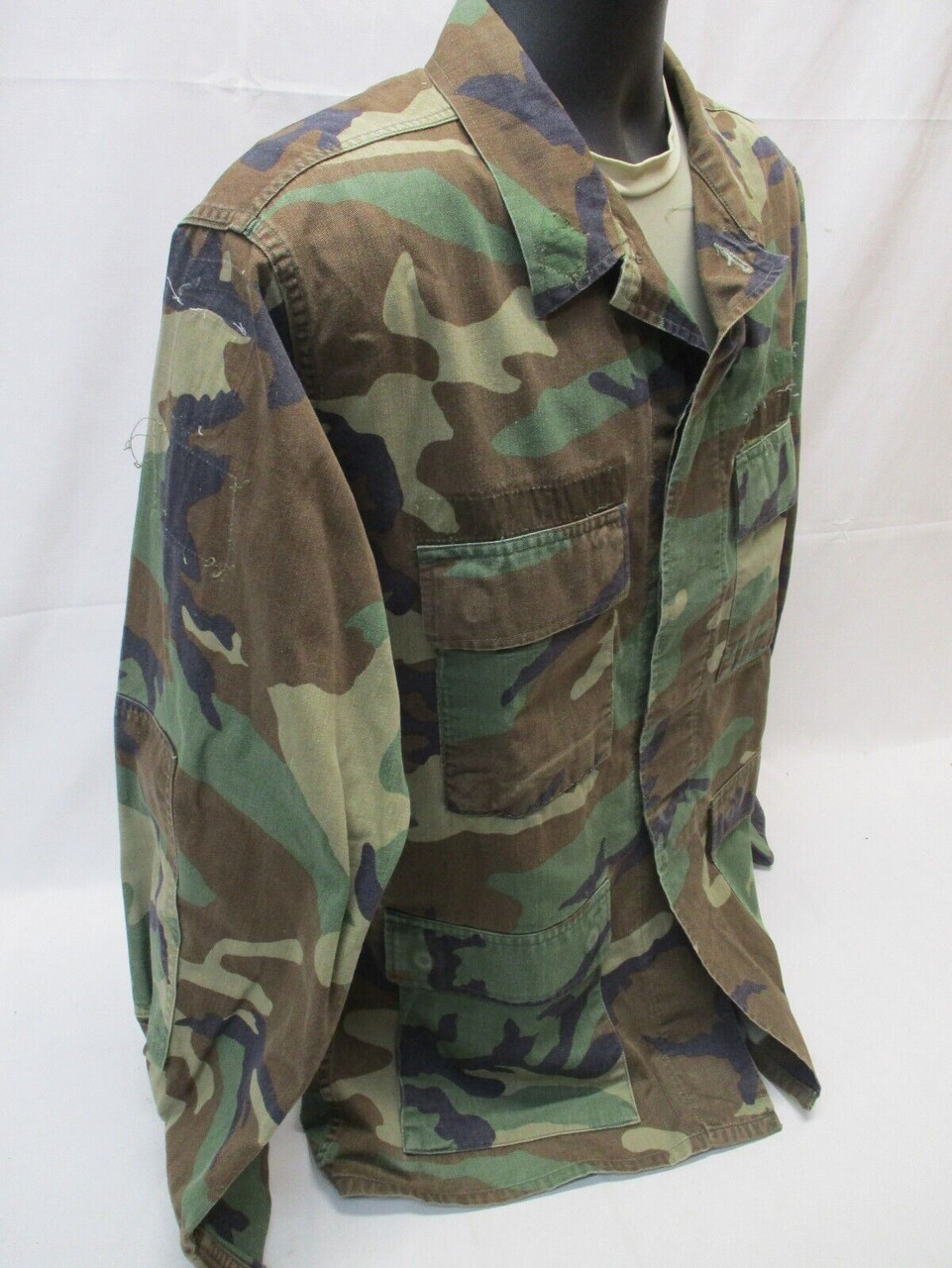 USGI ARMY ISSUE WOODLAND BDU TOP WINTER WEIGHT SHIRT M81 CAMO LONG SLEEVE  COAT