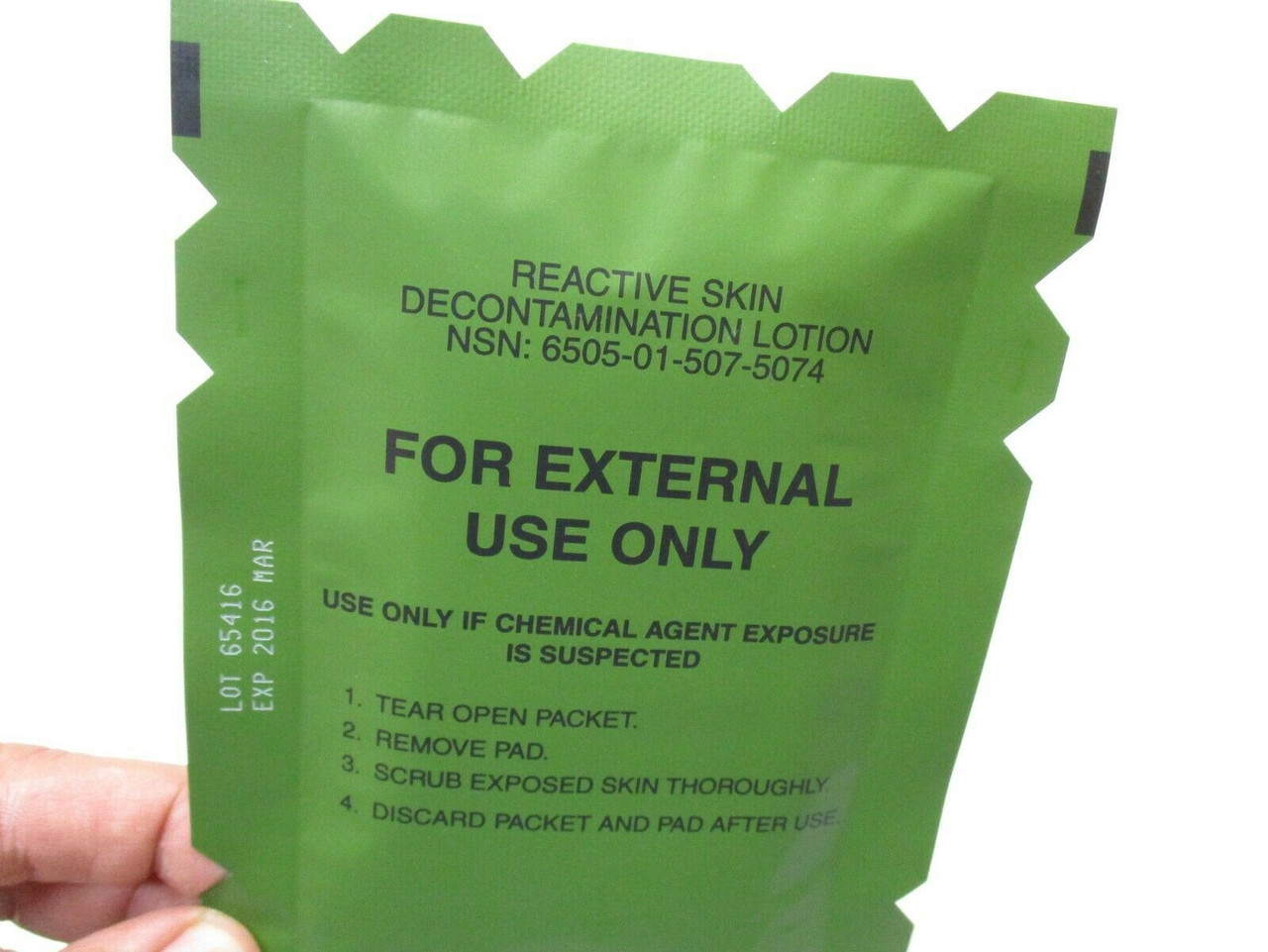 RSDL 3-PACK REACTIVE SKIN DECONTAMINATION LOTION DECON PACKETS JSLIST NBC KIT