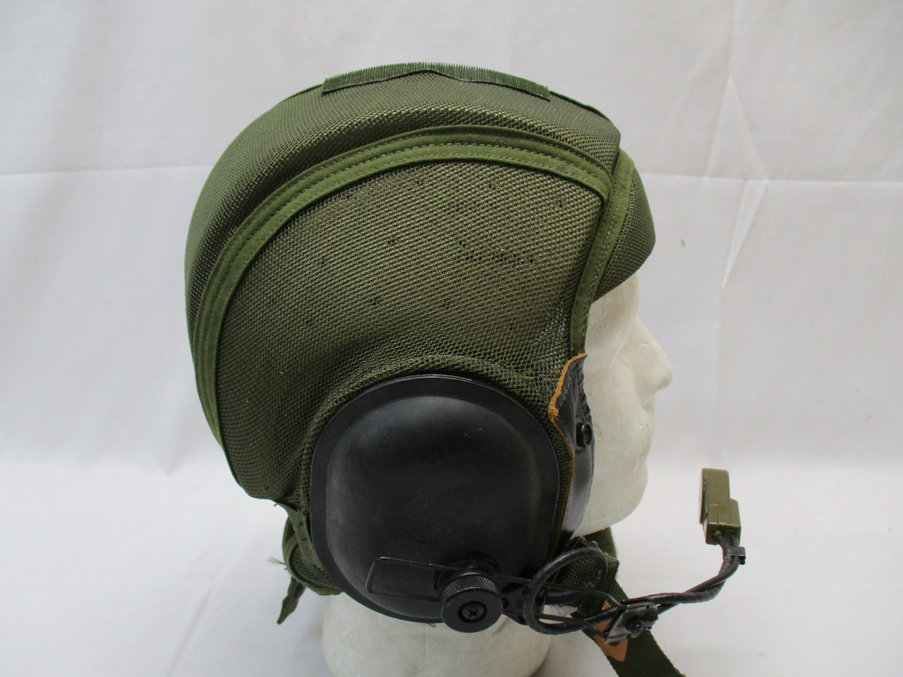 MILITARY COMBAT VEHICLE CREWMAN CVC TANKER HELMET LARGE OD GREEN DH-132A  w.COMMS