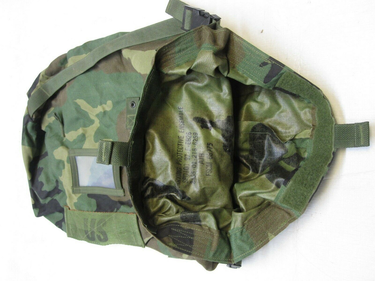 USGI SMALL WOODLAND CAMO BDU DUFFEL BAG STUFF SACK CARRYING ENSEMBLE PACK (USED)