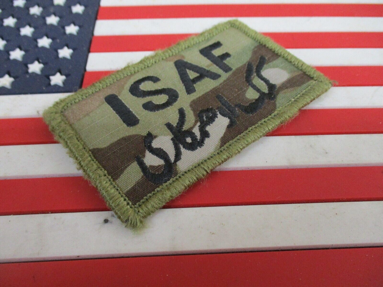 Écusson ISAF OTAN - Patch Velcro 12x6,5 Cm Pour Uniforme, Veste Ou Sac, Personnalisable Sur Demande