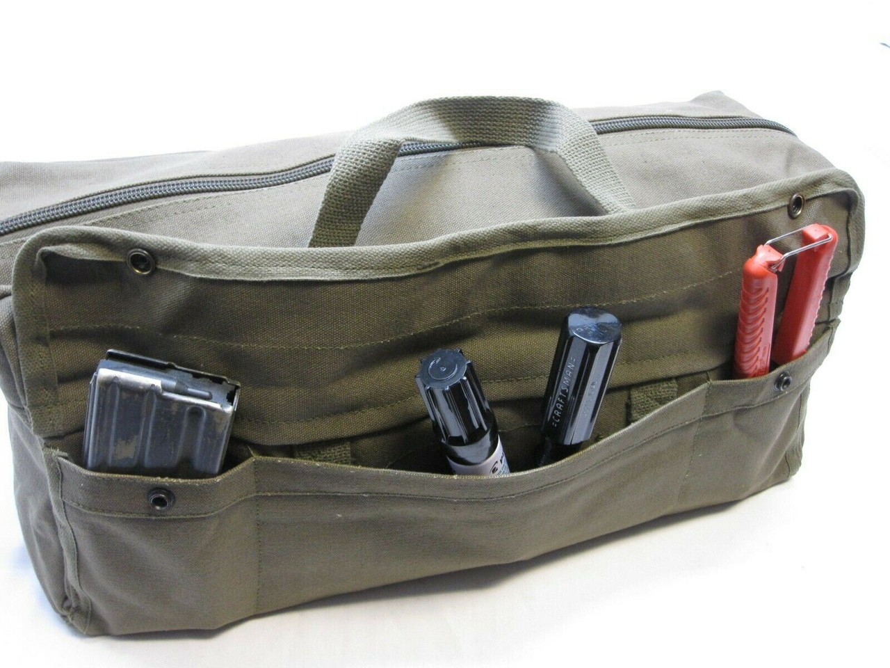LARGE MILITARY STYLE MECHANICS TOOL BAG HEAVY DUTY COTTON CANVAS DUFFEL PACK