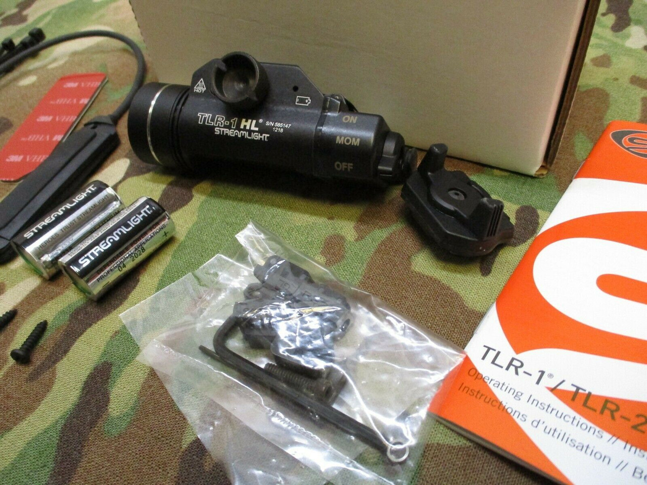 NEW STREAMLIGHT TLR-1 HL 800 LUMEN RIFLE/PISTOL LIGHT w/ PRESSURE CABLE SWITCH