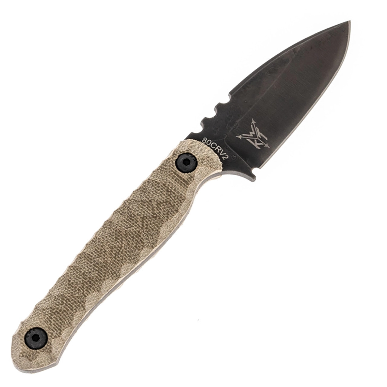 Wachtman Knife & Tool Eddy 2 Fixed Blade OD Green Micarta Black