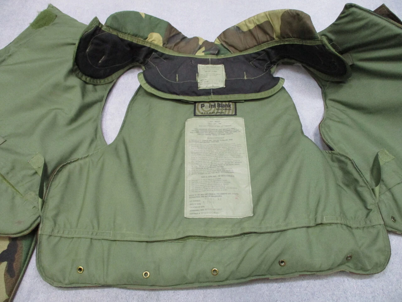 USGI IBA Interceptor OTV Body Armor Vest Woodland Point Blank Medium