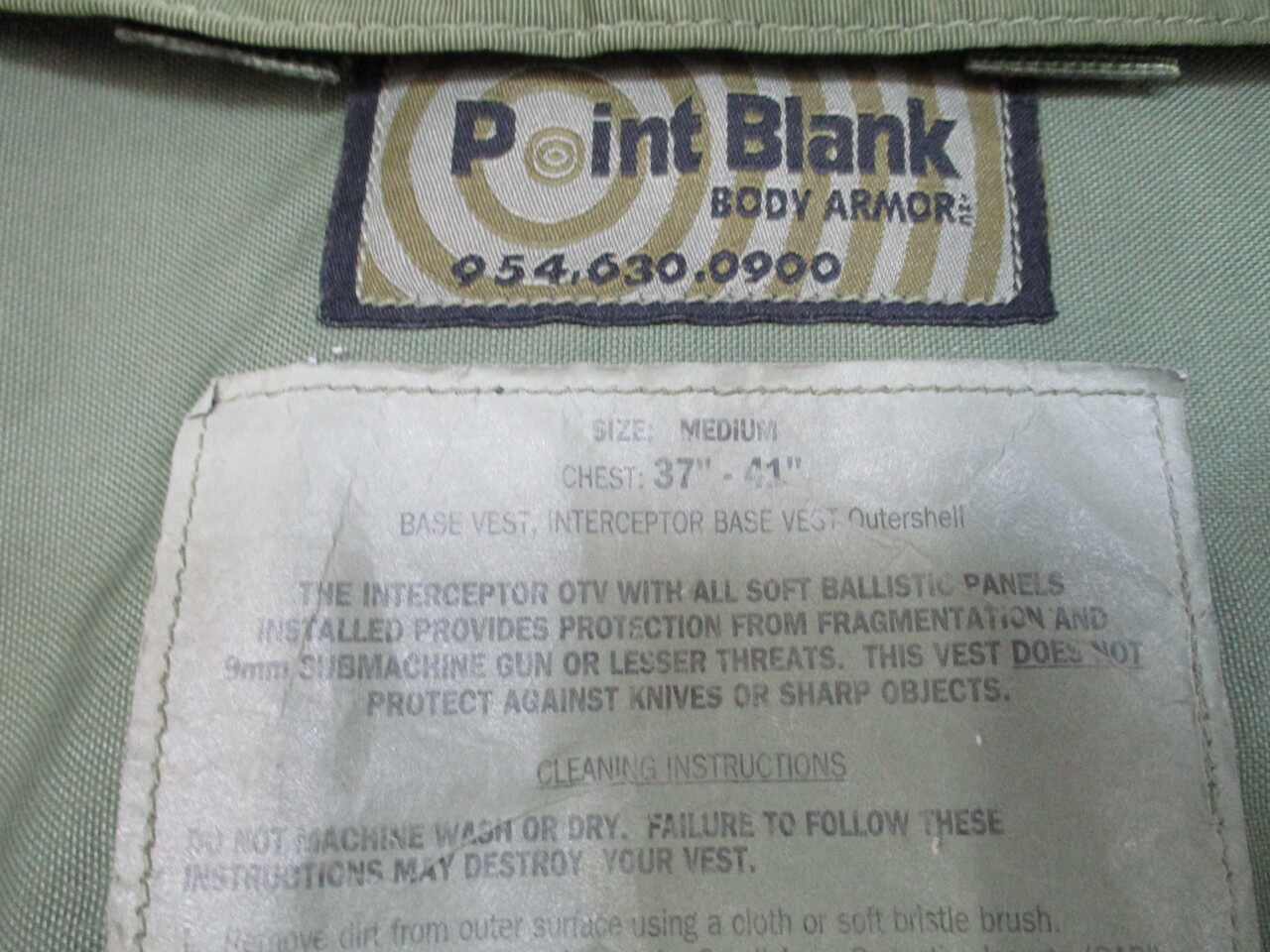 USGI IBA Interceptor OTV Body Armor Vest Woodland Point Blank Medium