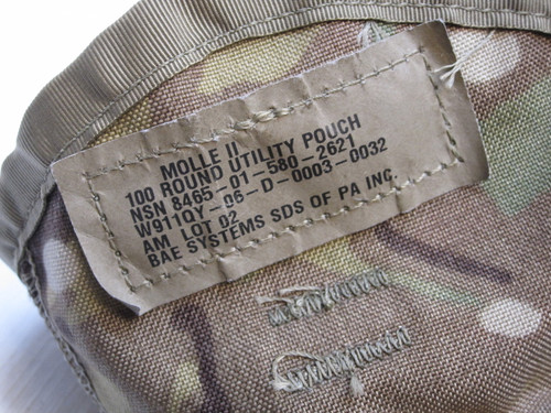 NEW ARMY OCP MULTICAM SAW GUNNERS MOLLE POUCH SET (2) 100 RND & (2) 200 RND