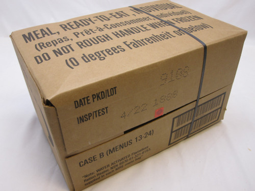 MRE's Case B Menu 13-24 Inspection date 2020 Meals Ready To Eat