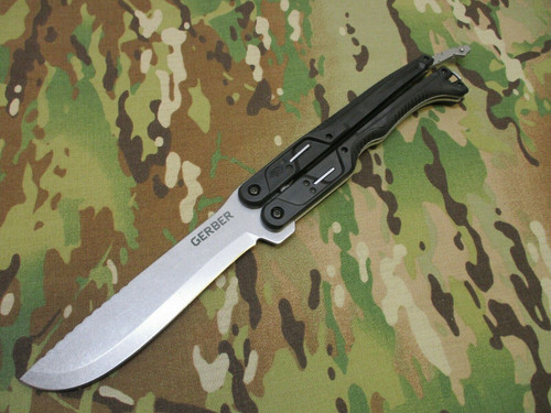 NEW GERBER DOUBLEDOWN FOLDING MACHETE KNIFE 15" FOLDER w. BLACK NYLON SHEATH