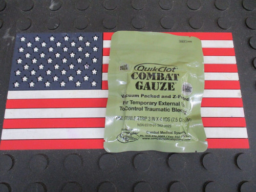 Military Issued Quick Clot Combat Gauze - One Package New Old Stock exp.2015-16