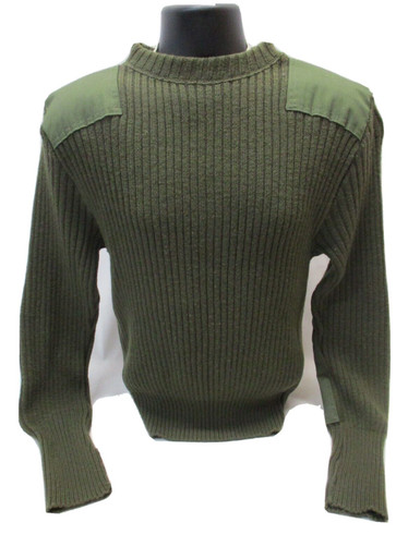 USMC MILITARY OD GREEN 100% WOOL SWEATER COMMANDO SHIRT OLIVE DRAB WOOLY  PULLY