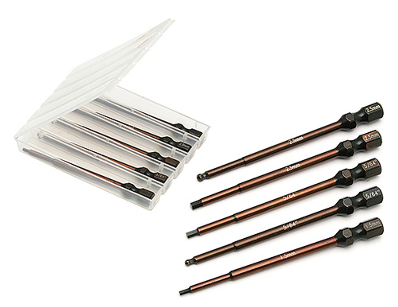 FT 5pc Metric Hex Bit Set, 1/4 in Drive Associated Electrics