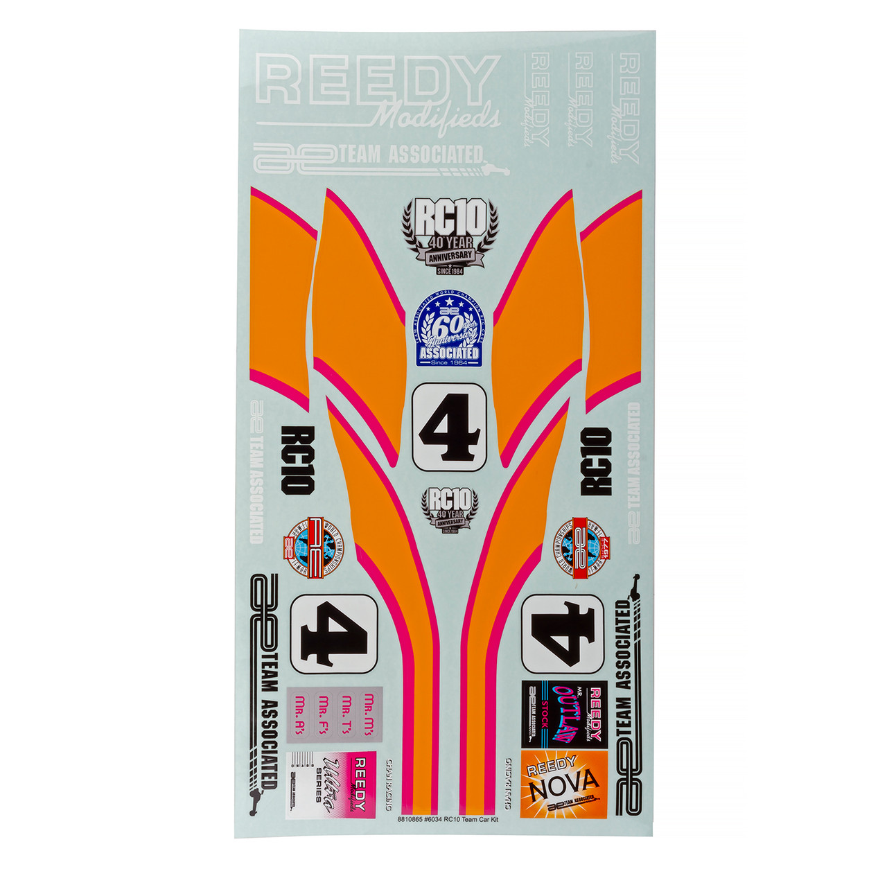 RC10 Team Car Kit Decal Sheet - Associated Electrics