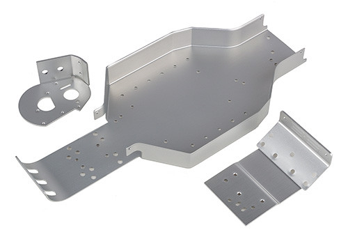 RC10CC Chassis, Nose Plate, Motor Mount, silver - Associated Electrics