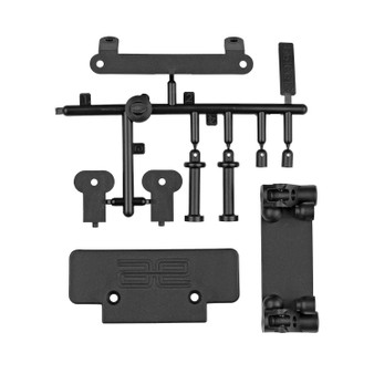 RC10T Front Bulkhead, Bumper And Body Mounts, Black