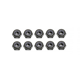 M3 Low Profile Locknuts, Black (10pcs)