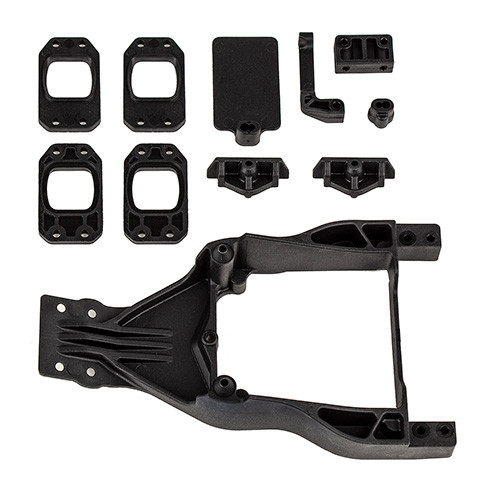 DR10M Front Chassis Plate and Gearbox Mount Set - Associated Electrics