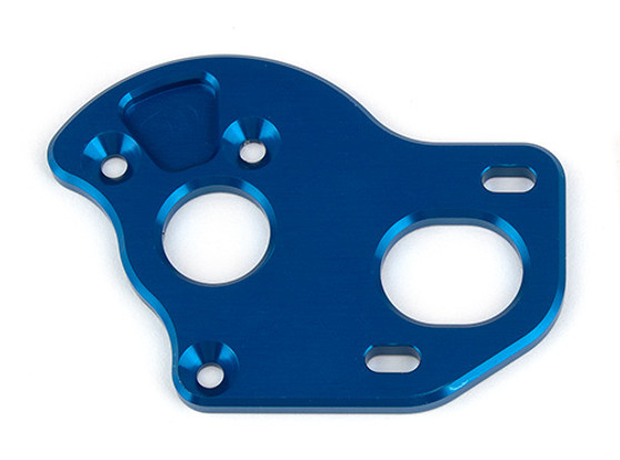 RC10T6.2 Laydown Motor Plate, blue aluminum
