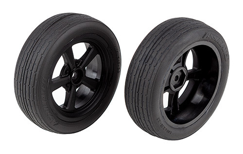 DR10 Front Wheels and Drag Tires, mounted - Associated Electrics