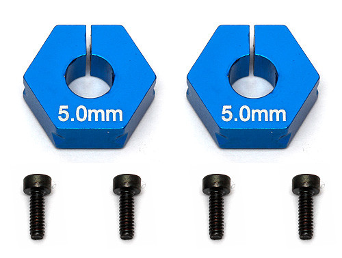 FT Clamping Wheel Hexes, 5.0 mm offset - Associated Electrics