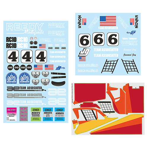 Associated RC10 Jay Halsey ボディ、デカール RC10 Jay Halsey WC Decal Sheet - Associated Electrics