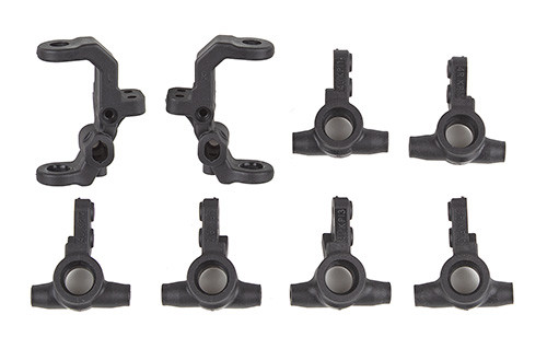 RC10B7 FT Caster and Steering Blocks, carbon SEE #71214