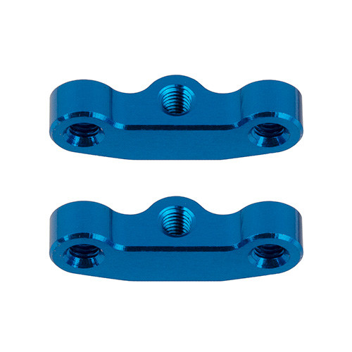 RC10B7 Hub Link Mounts, +1mm, blue aluminum - Associated Electrics