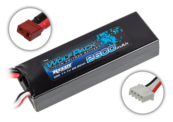 Reedy WolfPack LiPo 2600mAh 35C 11.1V, 28.86Wh, T-plug Reedy WolfPack LiPo 2600mAh 35C 11.1V, 28.86Wh, T-plug