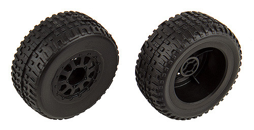 SC18 Wheels and Tires, mounted, black - Associated Electrics