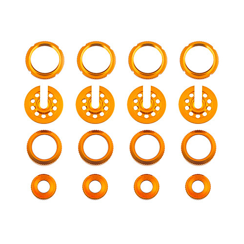 DC10 Shock Collars, Spring Cups, Bottom Caps And Cap Retainers, Gold