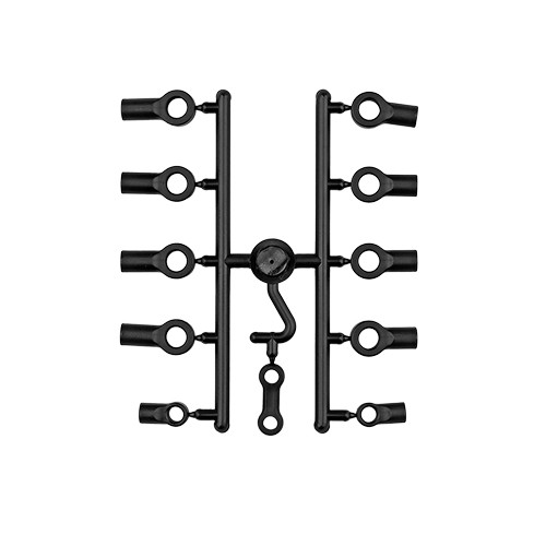 RC10 Shock Rod End Set, Black