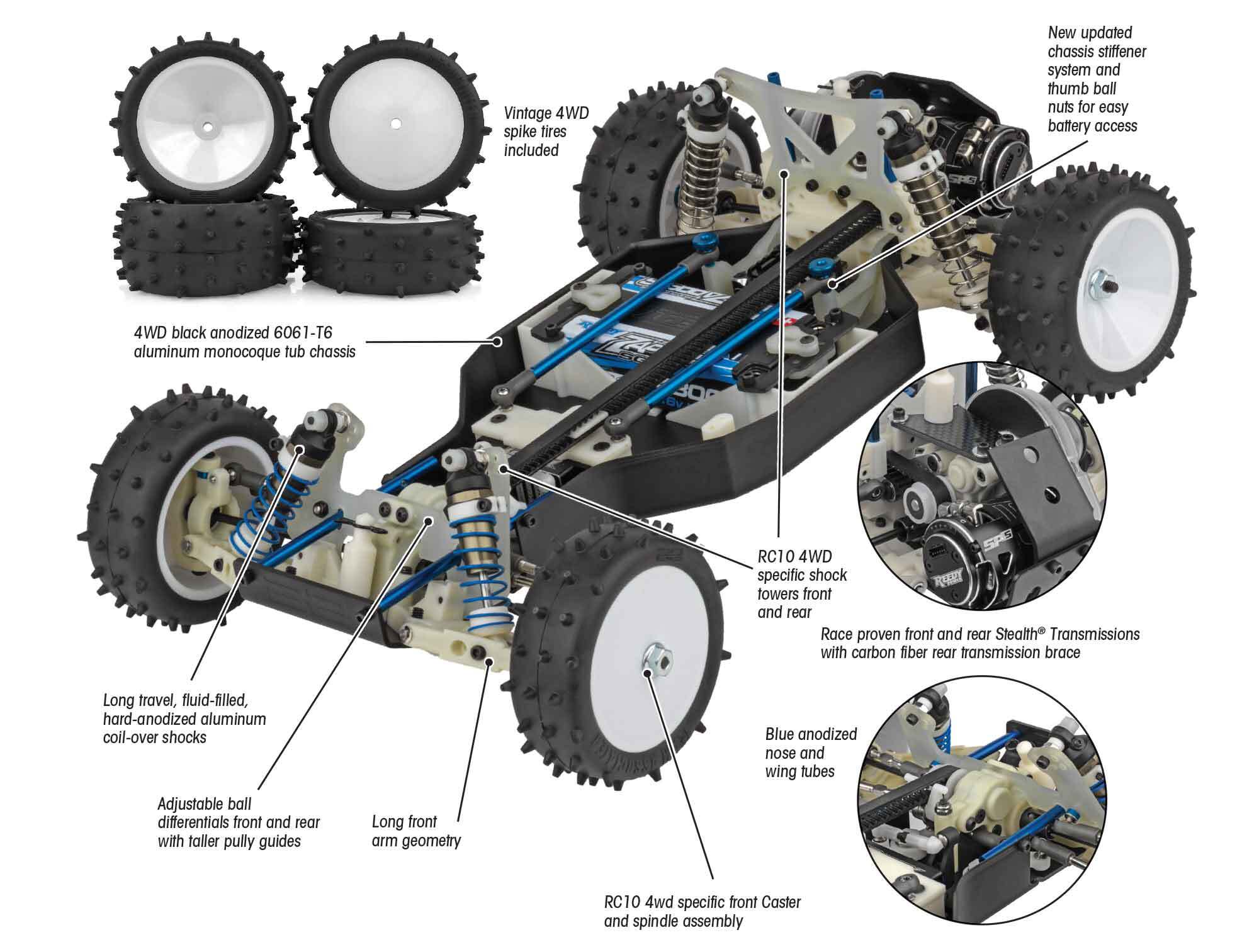 アソシRC10 4WD TEAM ASSOCIATED RC10 4WD RC10 4WD Team Car Kit - Associated Electrics