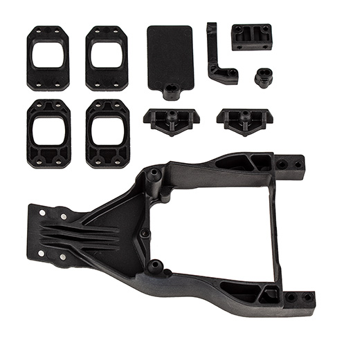 DR10M Front Chassis Plate and Gearbox Mount Set - Associated Electrics